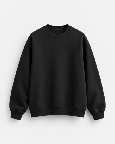 sweat shirt noir minimaliste de studio
